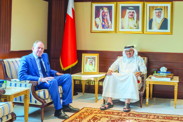 <p>Foreign Minister Dr Abdullatif Al Zayani received Italian Ambassador Andrea Catalano.</p>
<p>They discussed the strong co-operation between the two countries, as well as regional and international topics of mutual interest.</p>